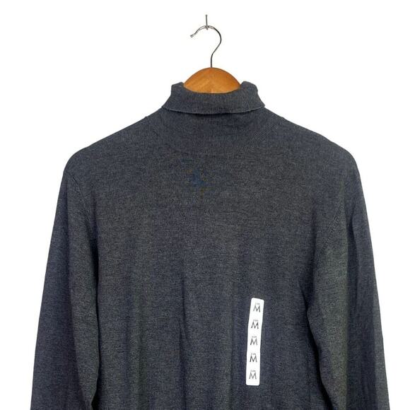 NWT Zara Men's Long Sleeve Turtle Neck Ribbed Trim Soft Sweater M Grey #4064 - Picture 4 of 16